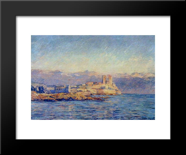 The Castle In Antibes 20x24 Black Modern Wood Framed Art Print Poster by Monet, Claude