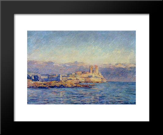 The Castle In Antibes 20x24 Black Modern Wood Framed Art Print Poster by Monet, Claude