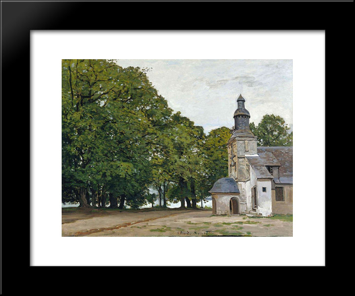The Chapel Notre-Dame De Grace At Honfleur 20x24 Black Modern Wood Framed Art Print Poster by Monet, Claude