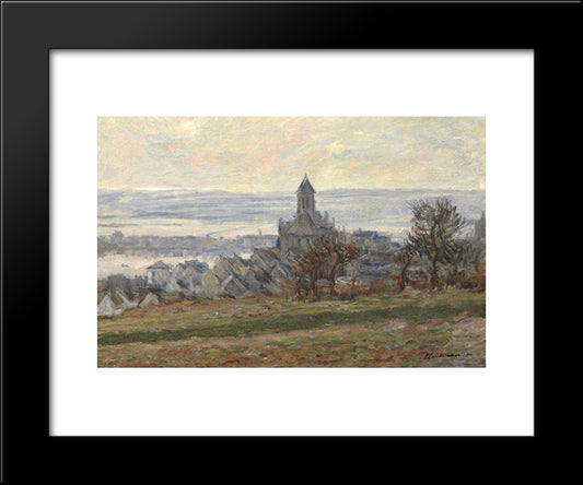 The Church Of Vetheuil 20x24 Black Modern Wood Framed Art Print Poster by Monet, Claude