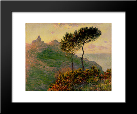 The Church At Varengeville 20x24 Black Modern Wood Framed Art Print Poster by Monet, Claude