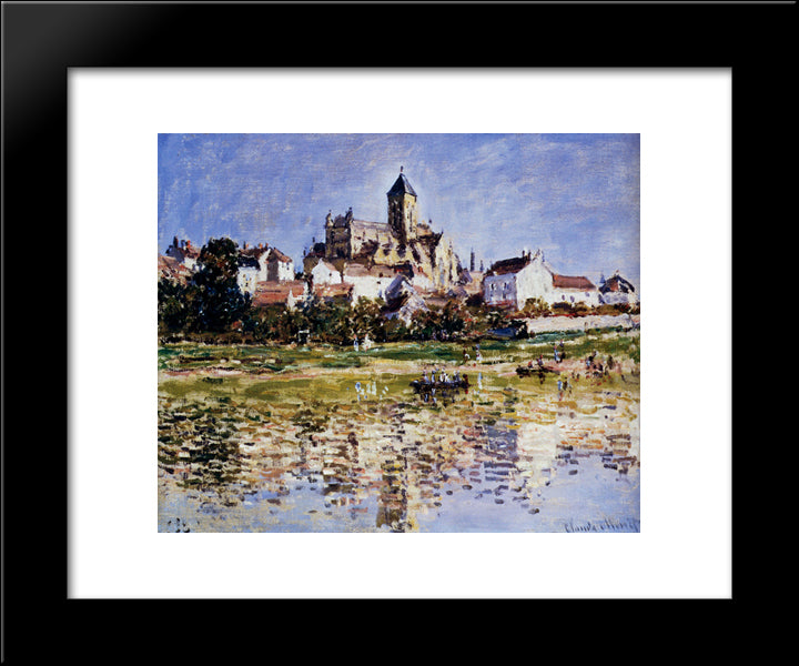 The Church At Vetheuil 20x24 Black Modern Wood Framed Art Print Poster by Monet, Claude