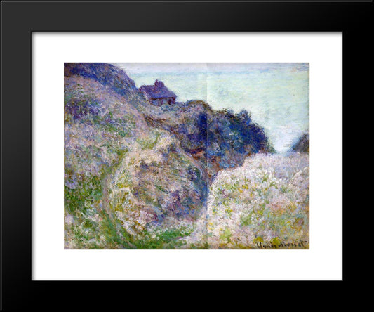 The Coastguard Cabin At Varengeville 20x24 Black Modern Wood Framed Art Print Poster by Monet, Claude