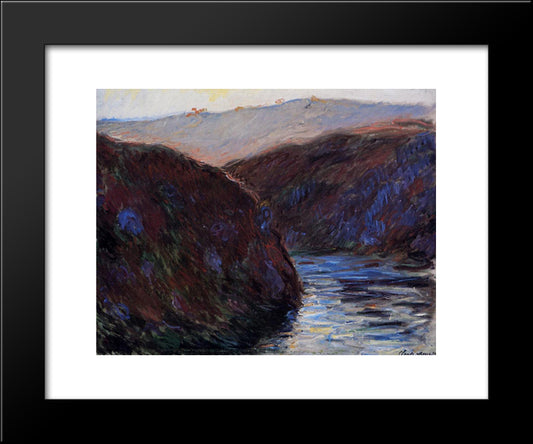 The Creuse Valley, Evening Effect 20x24 Black Modern Wood Framed Art Print Poster by Monet, Claude