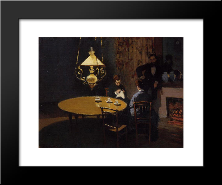 The Dinner 20x24 Black Modern Wood Framed Art Print Poster by Monet, Claude