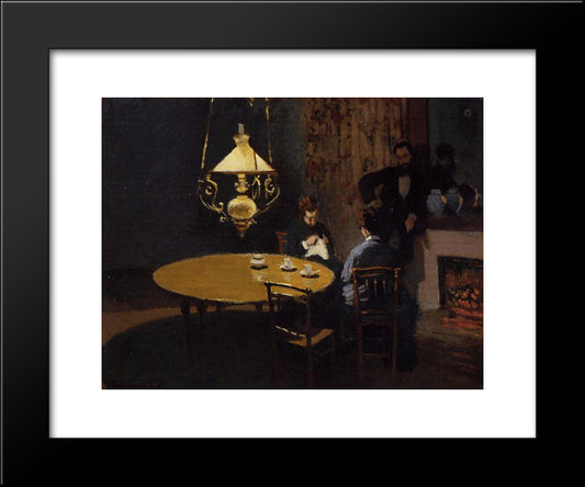 The Dinner 20x24 Black Modern Wood Framed Art Print Poster by Monet, Claude