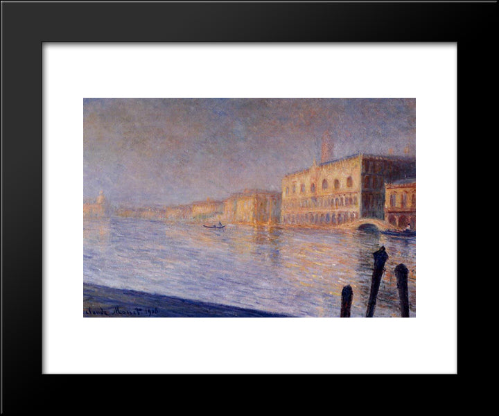 The Doges' Palace 20x24 Black Modern Wood Framed Art Print Poster by Monet, Claude