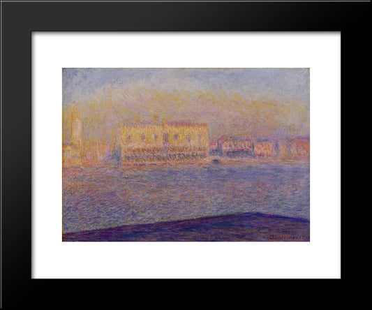 The Doges' Palace Seen From San Giorgio Maggiore, Venice 20x24 Black Modern Wood Framed Art Print Poster by Monet, Claude