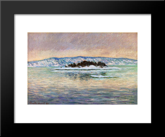 The Fjord, Near Christiania 20x24 Black Modern Wood Framed Art Print Poster by Monet, Claude