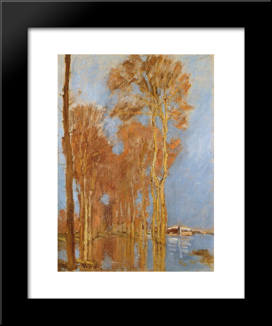 The Flood 20x24 Black Modern Wood Framed Art Print Poster by Monet, Claude