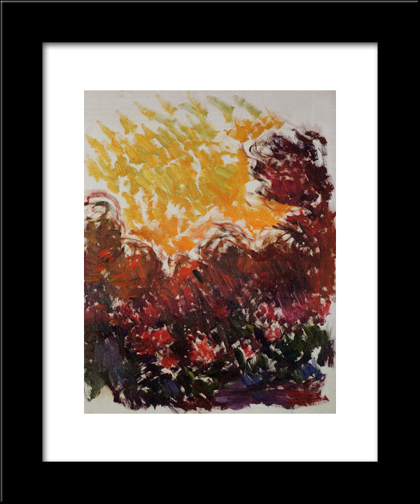 The Garden At Giverny 20x24 Black Modern Wood Framed Art Print Poster by Monet, Claude