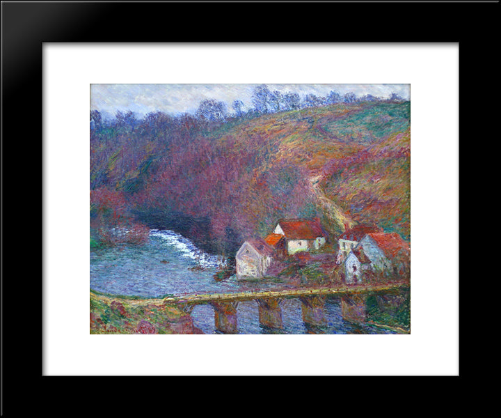 The Grande Creuse By The Bridge At Vervy 20x24 Black Modern Wood Framed Art Print Poster by Monet, Claude