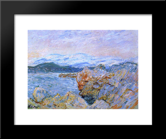 The Gulf Juan At Antibes 20x24 Black Modern Wood Framed Art Print Poster by Monet, Claude