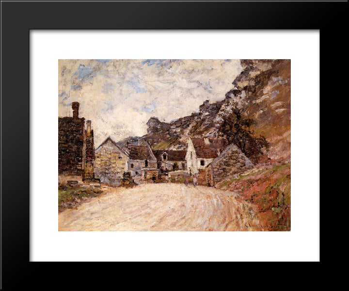 The Hamlet Of Chantemesie At The Foot Of The Rock 20x24 Black Modern Wood Framed Art Print Poster by Monet, Claude