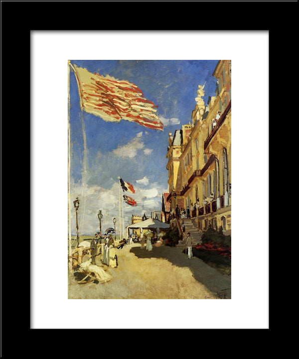 The Hotel Des Roches Noires At Trouville 20x24 Black Modern Wood Framed Art Print Poster by Monet, Claude