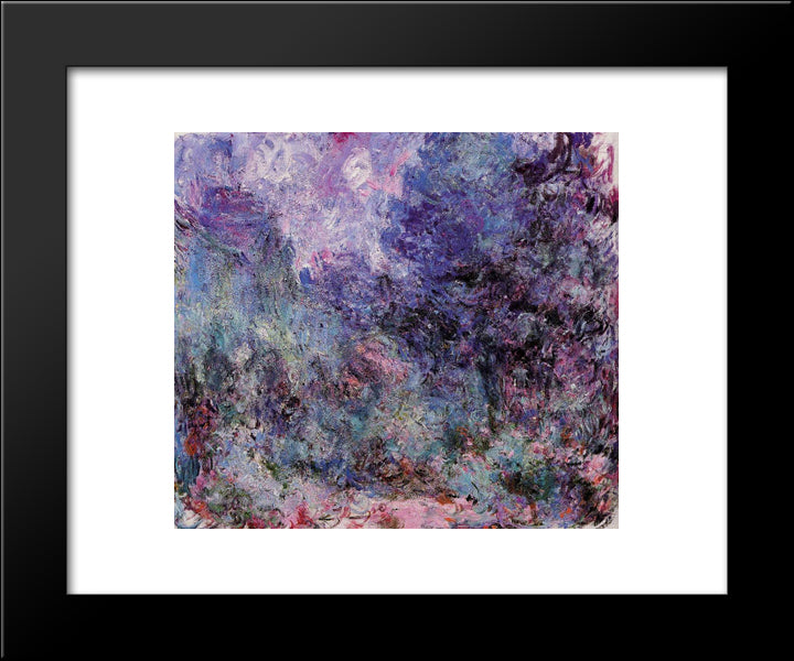 The House Seen From The Rose Garden 3 20x24 Black Modern Wood Framed Art Print Poster by Monet, Claude
