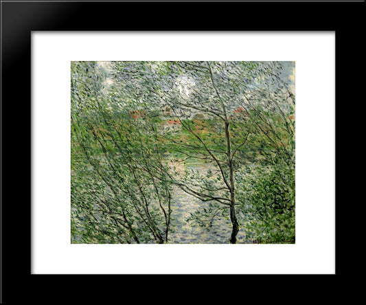 The Isle Grande-Jatte On The Siene 20x24 Black Modern Wood Framed Art Print Poster by Monet, Claude