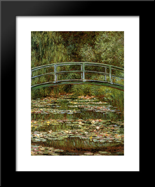 The Japanese Bridge 20x24 Black Modern Wood Framed Art Print Poster by Monet, Claude