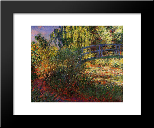 The Japanese Bridge (The Water-Lily Pond And Path By The Water) 20x24 Black Modern Wood Framed Art Print Poster by Monet, Claude