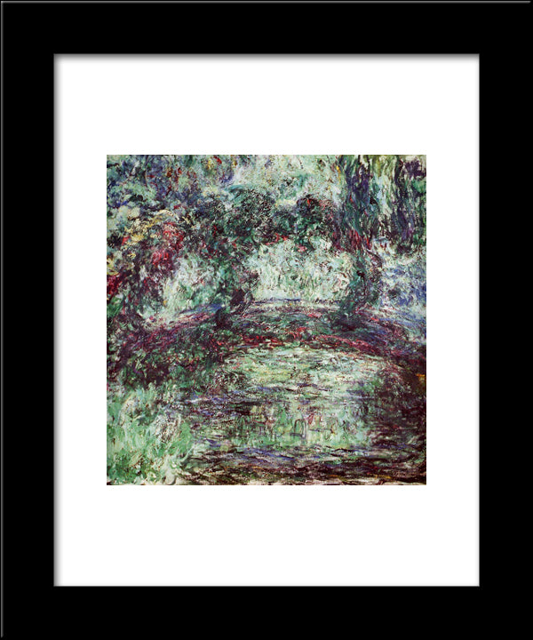 The Japanese Bridge 2 20x24 Black Modern Wood Framed Art Print Poster by Monet, Claude