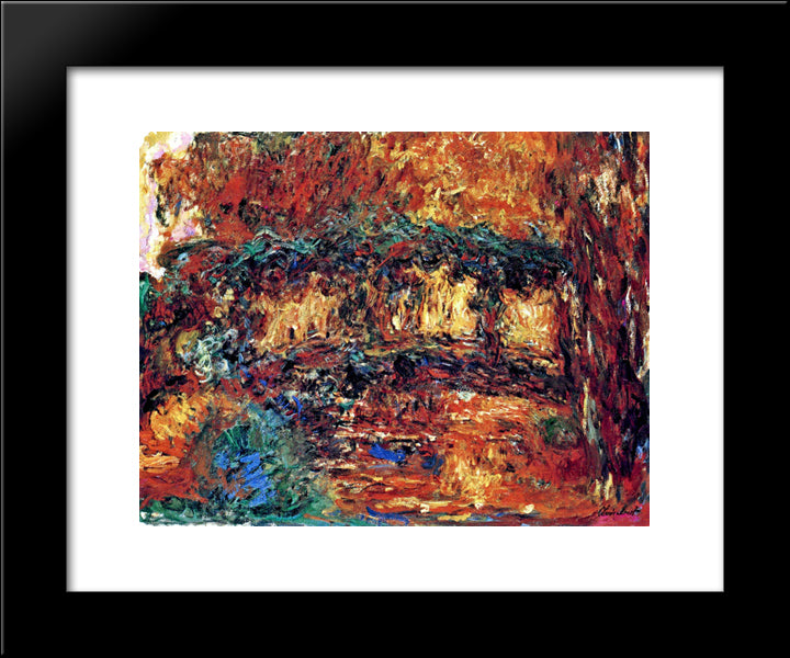 The Japanese Bridge 7 20x24 Black Modern Wood Framed Art Print Poster by Monet, Claude