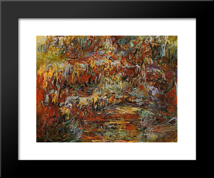 The Japanese Bridge 8 20x24 Black Modern Wood Framed Art Print Poster by Monet, Claude