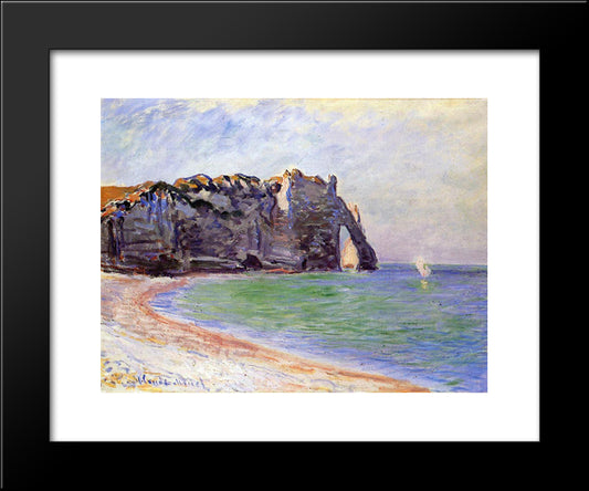 The Manneport, Etretat, The Porte D'Aval 20x24 Black Modern Wood Framed Art Print Poster by Monet, Claude