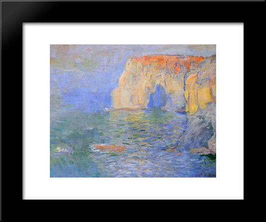 The Manneport, Reflections Of Water 20x24 Black Modern Wood Framed Art Print Poster by Monet, Claude