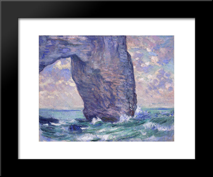 The Manneport, Seen From Below 20x24 Black Modern Wood Framed Art Print Poster by Monet, Claude