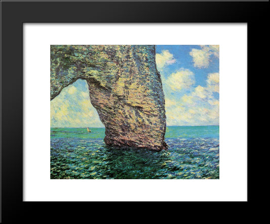 The Manneport At High Tide 20x24 Black Modern Wood Framed Art Print Poster by Monet, Claude