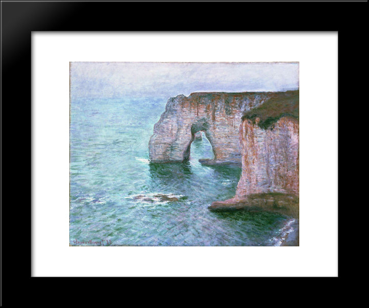 The Manneport Seen From The East 20x24 Black Modern Wood Framed Art Print Poster by Monet, Claude