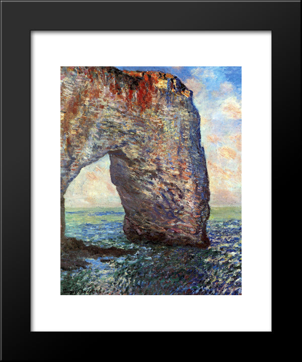 The Mannerport Near Etretat 20x24 Black Modern Wood Framed Art Print Poster by Monet, Claude