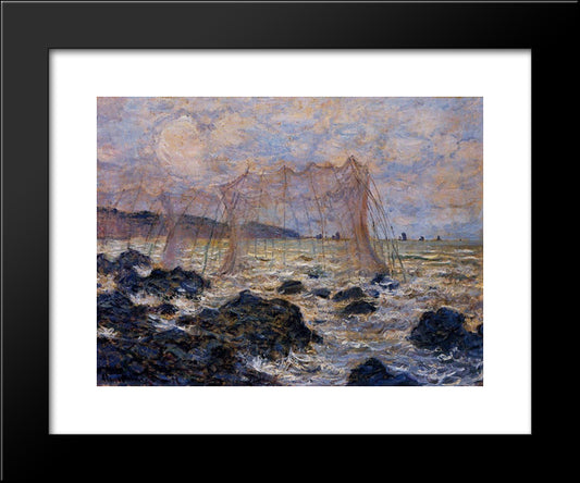 The Nets 20x24 Black Modern Wood Framed Art Print Poster by Monet, Claude
