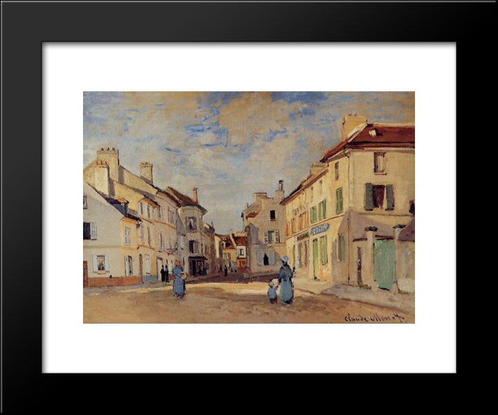 The Old Rue De La Chaussee, Argenteuil 20x24 Black Modern Wood Framed Art Print Poster by Monet, Claude