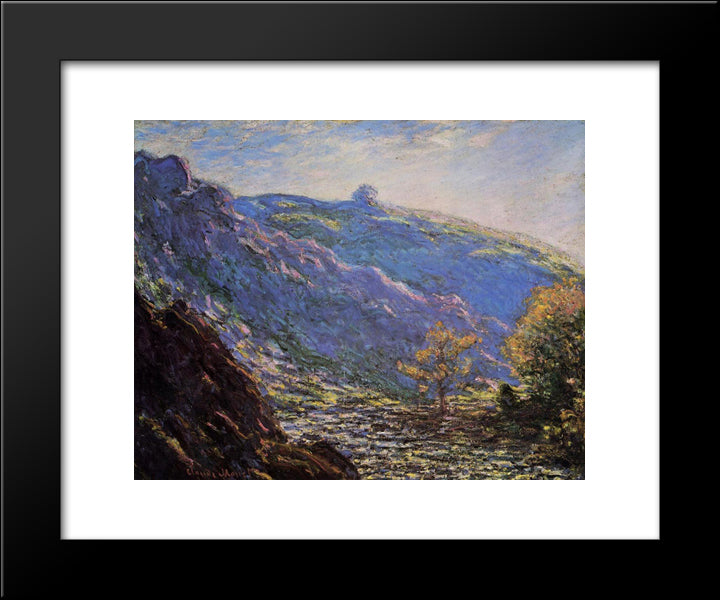 The Old Tree, Sunlight On The Petit Cruese 20x24 Black Modern Wood Framed Art Print Poster by Monet, Claude