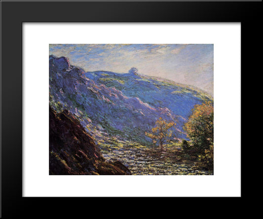 The Old Tree, Sunlight On The Petit Cruese 20x24 Black Modern Wood Framed Art Print Poster by Monet, Claude