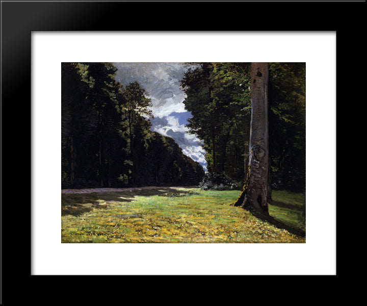 The Pave De Chailly In The Fontainbleau Forest 20x24 Black Modern Wood Framed Art Print Poster by Monet, Claude