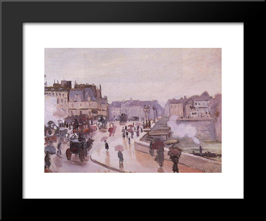 The Pont Neuf 20x24 Black Modern Wood Framed Art Print Poster by Monet, Claude