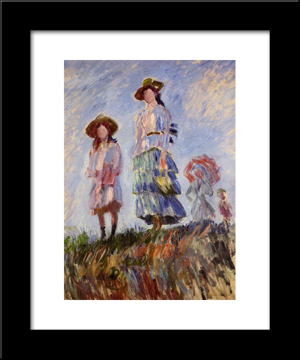 The Promenade (Study) 20x24 Black Modern Wood Framed Art Print Poster by Monet, Claude