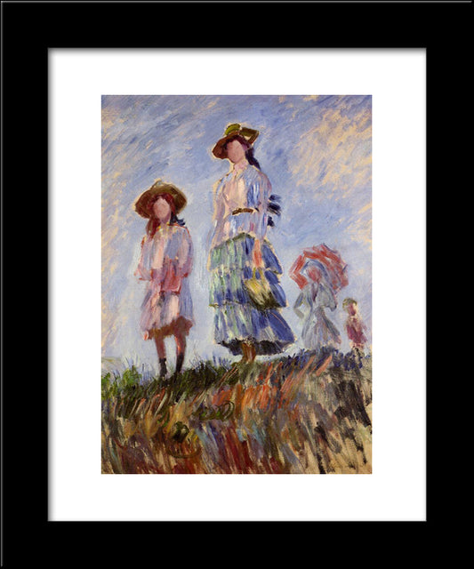 The Promenade (Study) 20x24 Black Modern Wood Framed Art Print Poster by Monet, Claude