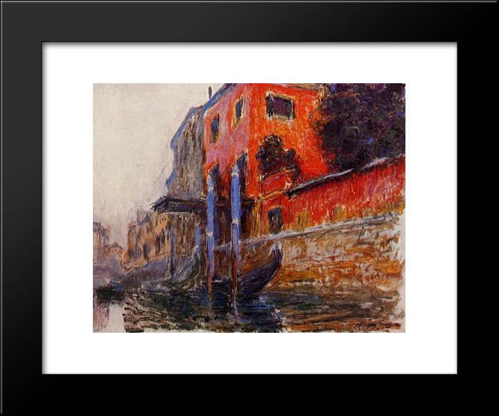 The Red House 20x24 Black Modern Wood Framed Art Print Poster by Monet, Claude