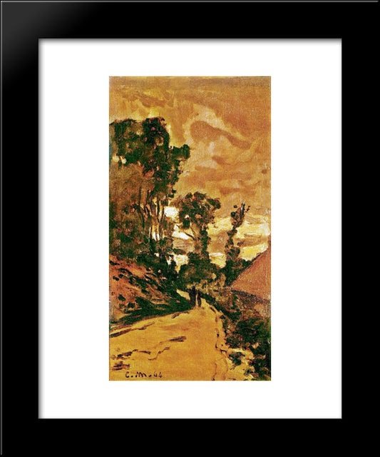 The Road To The Farm Of Saint-Simeon 20x24 Black Modern Wood Framed Art Print Poster by Monet, Claude