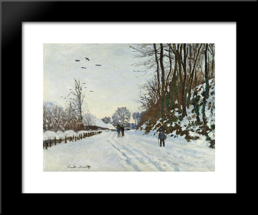 The Road To The Farm Of Saint-Simeon In Winter 20x24 Black Modern Wood Framed Art Print Poster by Monet, Claude