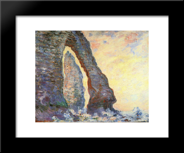 The Rock Needle Seen Through The Porte D'Aval 20x24 Black Modern Wood Framed Art Print Poster by Monet, Claude