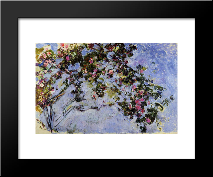 The Rose Bush 20x24 Black Modern Wood Framed Art Print Poster by Monet, Claude