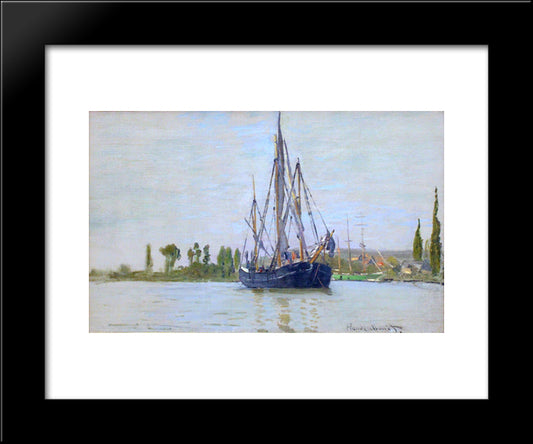 The Sailing Boat 20x24 Black Modern Wood Framed Art Print Poster by Monet, Claude