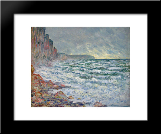 The Sea At Fecamp 20x24 Black Modern Wood Framed Art Print Poster by Monet, Claude