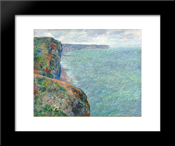 The Sea Seen From The Cliffs Of Fecamp 20x24 Black Modern Wood Framed Art Print Poster by Monet, Claude