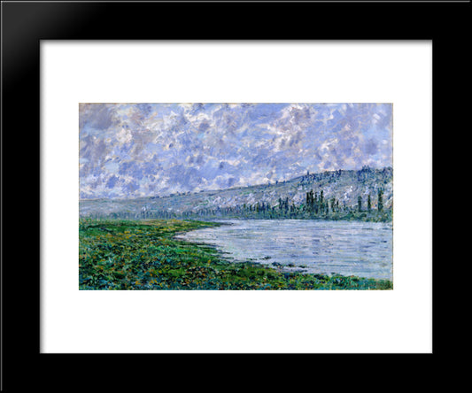 The Seine And The Chaantemesle 20x24 Black Modern Wood Framed Art Print Poster by Monet, Claude