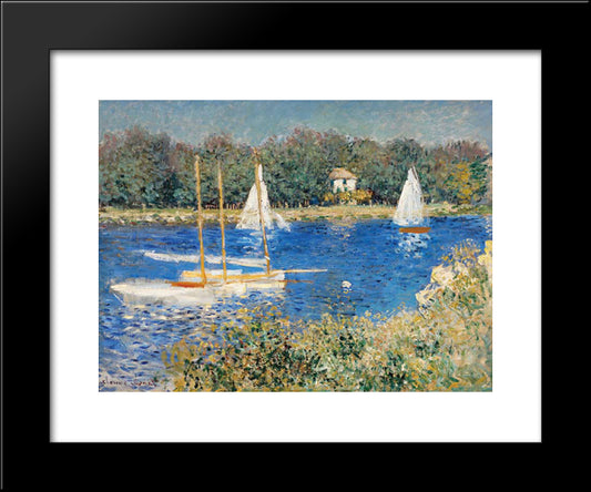 The Seine At Argenteuil 20x24 Black Modern Wood Framed Art Print Poster by Monet, Claude